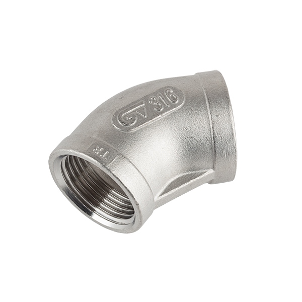 - Stainless steel fittings: Elbow 45º F-F, NPT thread