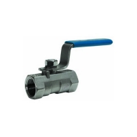 Stainless steel monoblock ball valve with reduced flow, NPT thread 