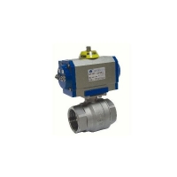 Stainless steel full port ball valve, 2 piece with double and sigle effect pneumatic actuators 