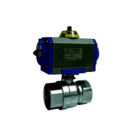 Brass full port ball valve, 2 pieces with double and single effect pneumatic actuators