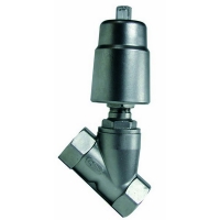 Angle seat valve with spring return actuator 