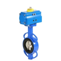 Butterfly valve with pneumatic actuators 