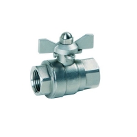 Stainless steel full port ball valve, 2 pieces with butterfly handle f-f