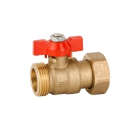 Ball valve with butterfly handle and free nut