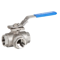 Stainless steel three way ball valve, type L