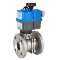 Stainless steel full port ball valve, flanges ends with monophasic electric actuator 