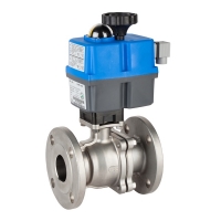 Stainless steel full port ball valve, flanges ends type ANSI with monophasic electric actuator 