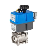 Three pieces full bore ball valve with monophasic electric actuator 