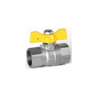 F-F straight gas valve. Butterflyhandle