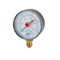 Pressure gauge Ø63 – ¼ radialbottom connection, red index