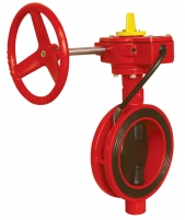 Wafer type butterfly valve with gear-box and limit switch. PN 10/16. ANSI 150 lbs